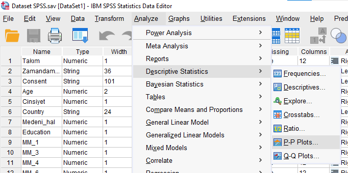 p-p plot spss 1