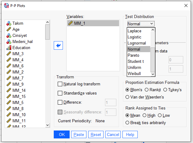 p-p plot spss 2