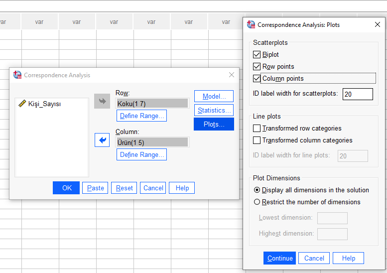 uyum analizi correspondence analysis 10