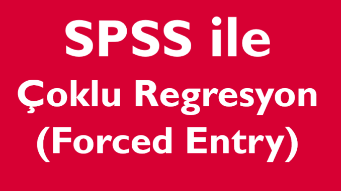 SPSS ile Çoklu Regresyon (Forced Entry Metodu)