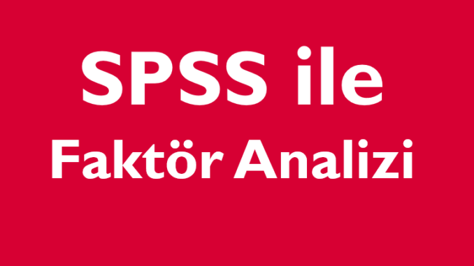 spss faktör analizi