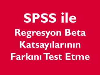 Regresyon Beta katsayılarının farkını test etme
