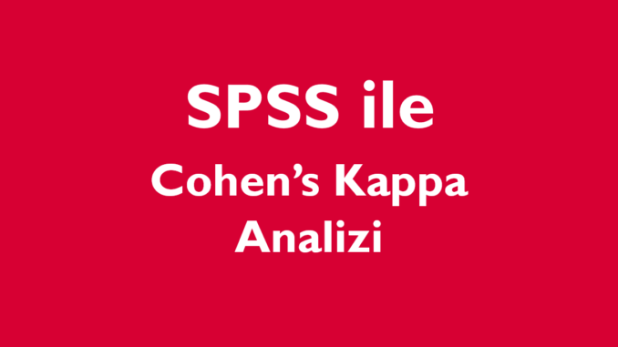 SPSS ile Cohen's Kappa Analizi