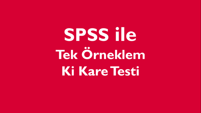 Tek Örneklem Ki Kare Testi SPSS