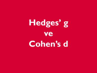 Hedge's g ve Cohen's d