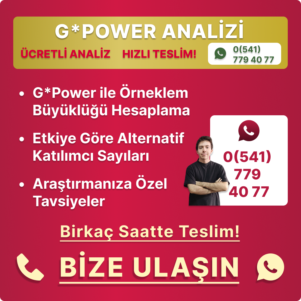 gpower güç analizi örneklem büyüklüğü hesaplama