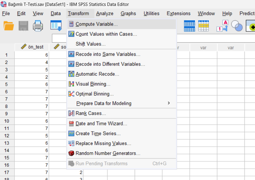 bağımlı t testi normallik varsayımı 1