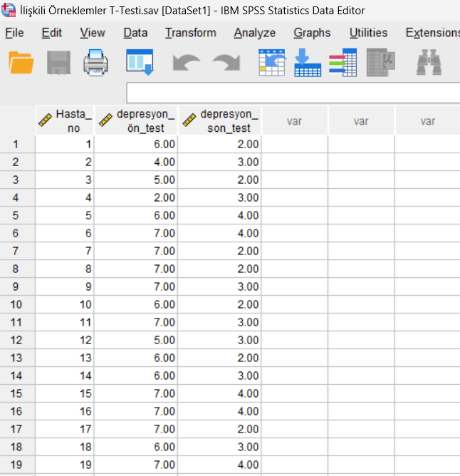 bağımlı örneklem t testi varsayım 1